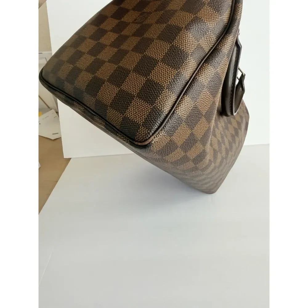 Louis Vuitton Speedy Bandouliere 30 Damier Ebene Brown Satchel Red Lining Lock
